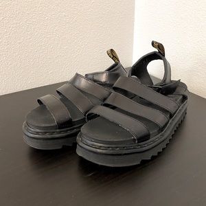 Dr. Martens Black Blair Platform Sandals